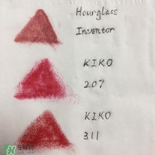 hourglass唇膏笔和kiko唇膏笔哪个好_试色对比图