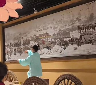 ​吉林一博物馆内，女子站在放置有“请勿攀爬”标志文物上摆姿势打太极？博物馆