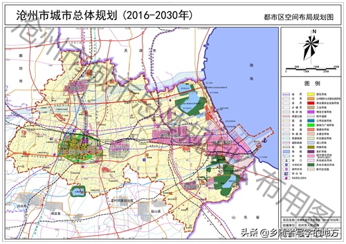 高清！河北省沧州市城市总体规划图（2016-2030），沧州人收藏了