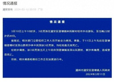 ​震惊！三名男孩外出游玩失踪，搜救后确认不幸身亡评论区炸锅